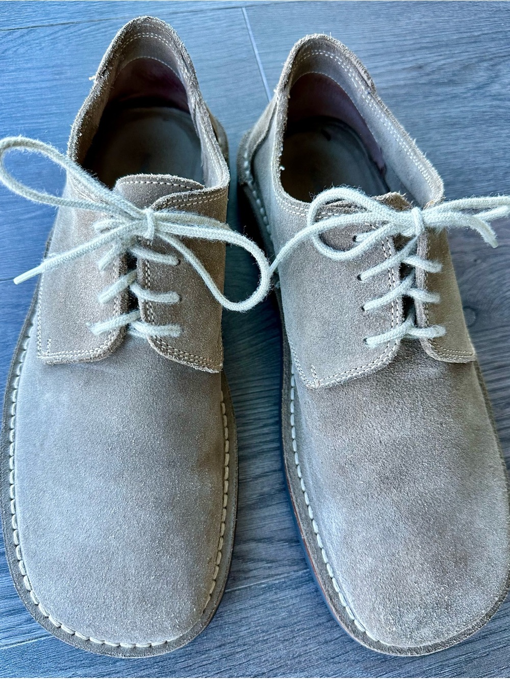 Banana Republic Men's Suede Lace-Up Derby Shoes in Taupe